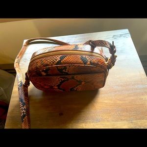 J. Crew small croc-embossed crossbody bag.